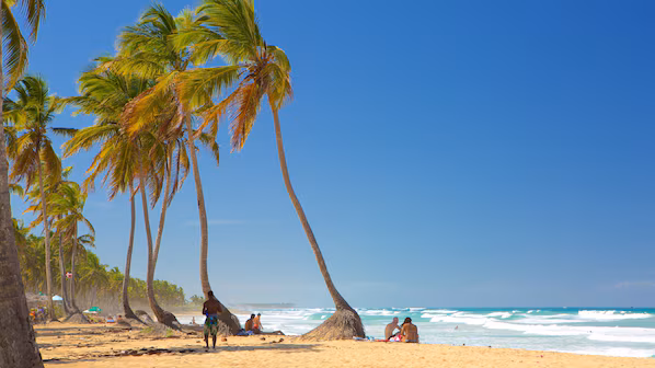 Macao Beach near Secrets Tides Punta Cana with golden sands and scenic Atlantic coastline