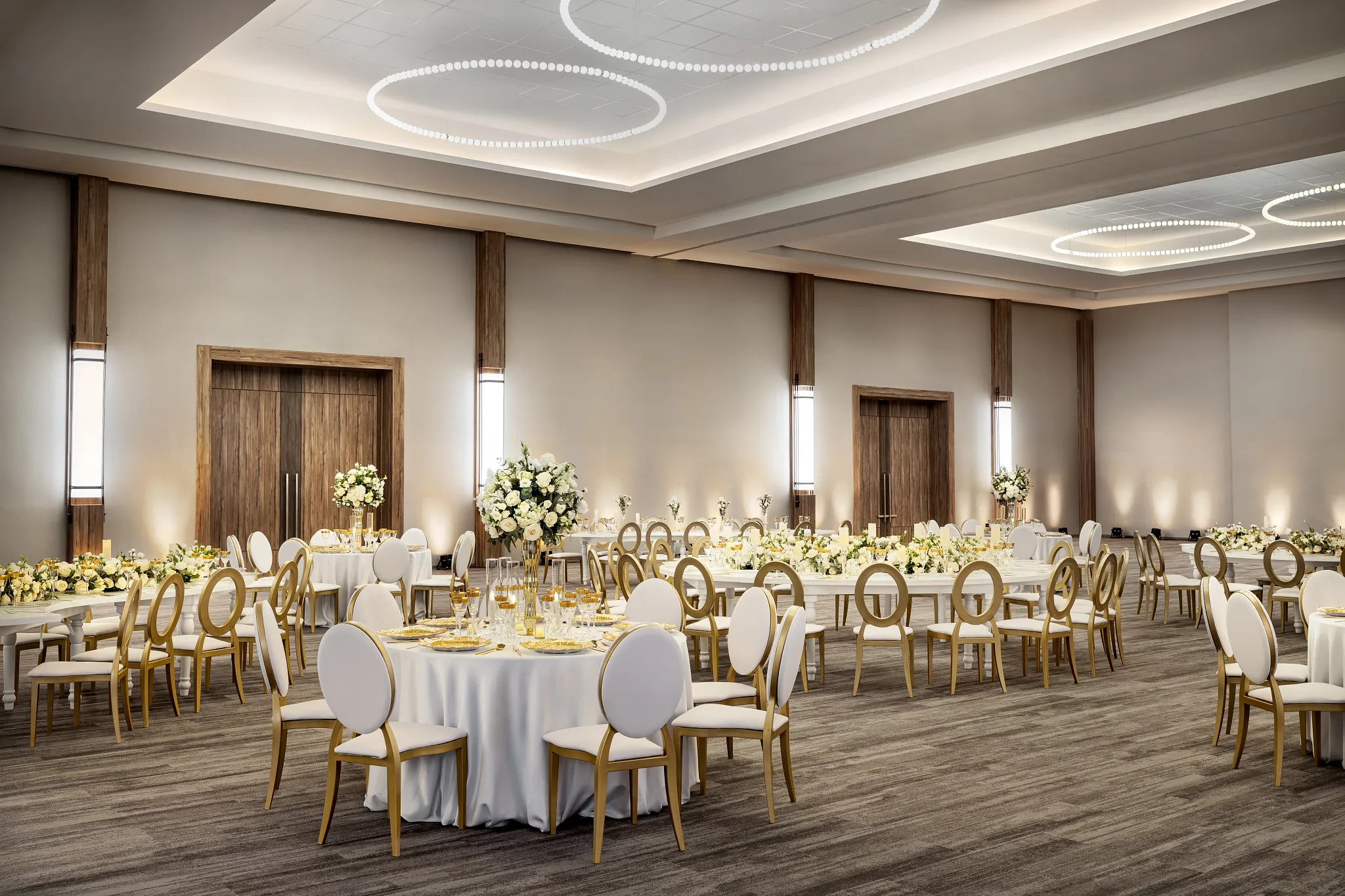Marea Ballroom elegant indoor wedding reception setup at Secrets Tides Punta Cana